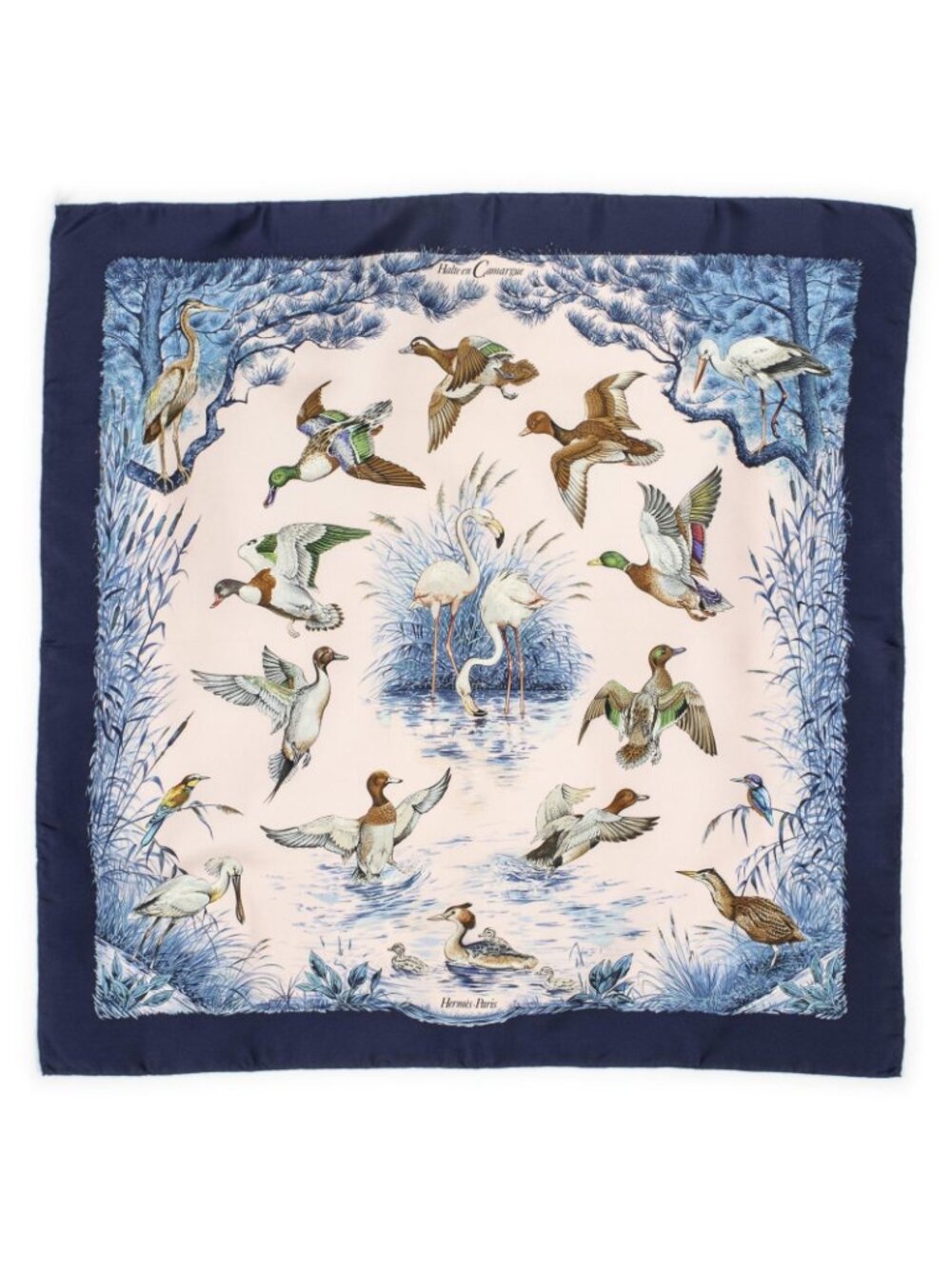 Hermes Scarf Light Pink Blue Silk - Picture 2 of 5